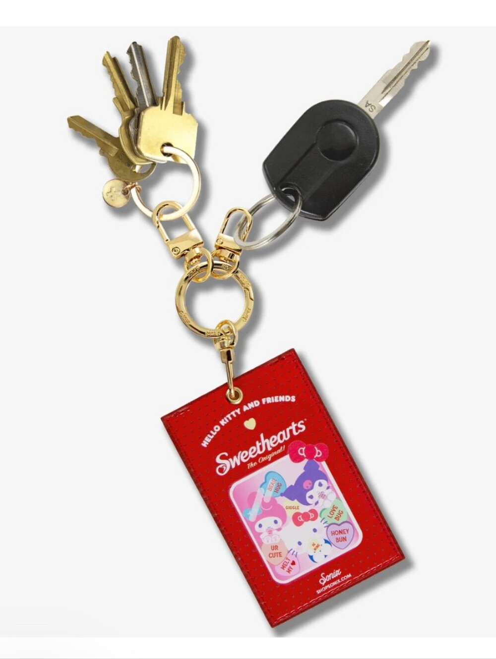 Hello Kitty and Friends Sweethearts Red AirTag Keychain
